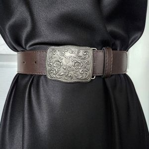 Statement Belt Buckle Faux Leather Belt